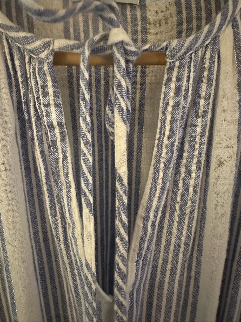 Rails Ashlyn Levanzo Blue and WhiteStriped V-Neck Midi Dress Size Small - Picture 5 of 9